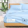 1000-TC Queen Size 4 Piece Sheet Set - Comfy Sheets, Peruvian Pima Cotton Hotel Luxury Bed Sheets for Women, Men, Kids & Teens - Deep Pocket Easy-Fits up to 26-30" Mattress (Stripe, Light Blue) view 4