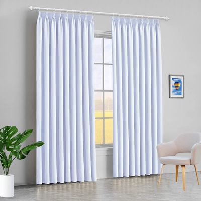 100% Polyester Double Pinch Pleat Blackout Window Curtain Panel & Drapes and Thermal Insulation (Pure White, 84 Inch by 72 Inch- 1 Panel)