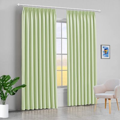 100% Polyester Double Pinch Pleat Blackout Window Curtain Panel & Drapes and Thermal Insulation (Sage, 84 Inch by 108 Inch- 1 Panel)