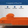 1000-TC Queen Size 4 Piece Sheet Set - Comfy Sheets, Peruvian Pima Cotton Hotel Luxury Bed Sheets for Women, Men, Kids & Teens - Deep Pocket Easy-Fits up to 26-30" Mattress (Stripe, Orange) view 3