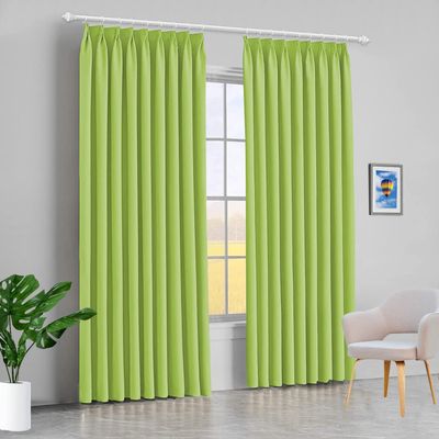 100% Polyester Double Pinch Pleat Blackout Window Curtain Panel & Drapes and Thermal Insulation (Olive Green, 84 Inch by 72 Inch- 1 Panel)