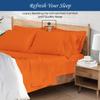 1000-TC Queen Size 4 Piece Sheet Set - Comfy Sheets, Peruvian Pima Cotton Hotel Luxury Bed Sheets for Women, Men, Kids & Teens - Deep Pocket Easy-Fits up to 22-24" Mattress (Stripe, Orange) view 2