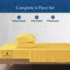 1000-TC King Size 4 Piece Sheet Set - Comfy Sheets, Peruvian Pima Cotton Hotel Luxury Bed Sheets for Women, Men, Kids & Teens - Deep Pocket Easy-Fits up to 18-21" Mattress (Stripe, Gold) view 3