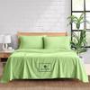 1000-TC Queen Size 4 Piece Sheet Set - Comfy Sheets, Peruvian Pima Cotton Hotel Luxury Bed Sheets for Women, Men, Kids & Teens - Deep Pocket Easy-Fits up to 7-9" Mattress (Stripe, Sage Green) view 1