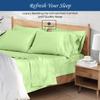 1000-TC Queen Size 4 Piece Sheet Set - Comfy Sheets, Peruvian Pima Cotton Hotel Luxury Bed Sheets for Women, Men, Kids & Teens - Deep Pocket Easy-Fits up to 7-9" Mattress (Stripe, Sage Green) view 2