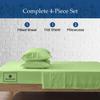1000-TC Queen Size 4 Piece Sheet Set - Comfy Sheets, Peruvian Pima Cotton Hotel Luxury Bed Sheets for Women, Men, Kids & Teens - Deep Pocket Easy-Fits up to 7-9" Mattress (Stripe, Sage Green) view 3