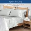 1000-TC Queen Size 4 Piece Sheet Set - Comfy Sheets, Peruvian Pima Cotton Hotel Luxury Bed Sheets for Women, Men, Kids & Teens - Deep Pocket Easy-Fits up to 18-21" Mattress (Stripe, Silver Grey) view 2