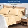 1000-TC King Size 4 Piece Sheet Set - Comfy Sheets, Peruvian Pima Cotton Hotel Luxury Bed Sheets for Women, Men, Kids & Teens - Deep Pocket Easy-Fits up to 7-9" Mattress (Stripe, Beige) view 2