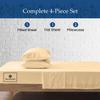 1000-TC King Size 4 Piece Sheet Set - Comfy Sheets, Peruvian Pima Cotton Hotel Luxury Bed Sheets for Women, Men, Kids & Teens - Deep Pocket Easy-Fits up to 7-9" Mattress (Stripe, Beige) view 3
