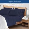 1000-TC King Size 4 Piece Sheet Set - Comfy Sheets, Peruvian Pima Cotton Hotel Luxury Bed Sheets for Women, Men, Kids & Teens - Deep Pocket Easy-Fits up to 26-30" Mattress (Stripe, Navy Blue) view 2