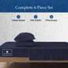 1000-TC King Size 4 Piece Sheet Set - Comfy Sheets, Peruvian Pima Cotton Hotel Luxury Bed Sheets for Women, Men, Kids & Teens - Deep Pocket Easy-Fits up to 26-30" Mattress (Stripe, Navy Blue) view 3