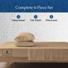 1000-TC Queen Size 4 Piece Sheet Set - Comfy Sheets, Peruvian Pima Cotton Hotel Luxury Bed Sheets for Women, Men, Kids & Teens - Deep Pocket Easy-Fits up to 14-16" Mattress (Stripe, Taupe) view 3