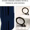 100% Polyester Double Pinch Pleat Blackout Window Curtain Panel & Drapes and Thermal Insulation (Navy Blue, 84 Inch by 84 Inch- 1 Panel) view 2