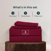1000-TC Queen Size 4 Piece Sheet Set - Comfy Sheets, Peruvian Pima Cotton Hotel Luxury Bed Sheets for Women, Men, Kids & Teens - Deep Pocket Easy-Fits up to 22-24" Mattress (Solid, Burgundy) view 2