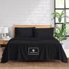 1000-TC Queen Size 4 Piece Sheet Set - Comfy Sheets, Peruvian Pima Cotton Hotel Luxury Bed Sheets for Women, Men, Kids & Teens - Deep Pocket Easy-Fits up to 7-9" Mattress (Stripe, Black) view 1
