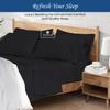 1000-TC Queen Size 4 Piece Sheet Set - Comfy Sheets, Peruvian Pima Cotton Hotel Luxury Bed Sheets for Women, Men, Kids & Teens - Deep Pocket Easy-Fits up to 7-9" Mattress (Stripe, Black) view 2