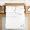 1000-TC Queen Size 4 Piece Sheet Set - Comfy Sheets, Peruvian Pima Cotton Hotel Luxury Bed Sheets for Women, Men, Kids & Teens - Deep Pocket Easy-Fits up to 22-24" Mattress (Solid, White) view 1