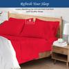 1000-TC Queen Size 4 Piece Sheet Set - Comfy Sheets, Peruvian Pima Cotton Hotel Luxury Bed Sheets for Women, Men, Kids & Teens - Deep Pocket Easy-Fits up to 26-30" Mattress (Stripe, Red) view 2