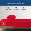 1000-TC Queen Size 4 Piece Sheet Set - Comfy Sheets, Peruvian Pima Cotton Hotel Luxury Bed Sheets for Women, Men, Kids & Teens - Deep Pocket Easy-Fits up to 26-30" Mattress (Stripe, Red) view 3