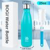 BOGI 2 Pack 25oz Insulated Water Bottle Double Wall Vacuum Stainless Steel Water Bottles, Leak Proof Metal Sports Water Bottle Keeps Drink Hot & Cold -Perfect for Outdoor Sports Camping (Mint+Dblue) view 2