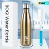 BOGI 2 Pack 25oz Insulated Water Bottle Double Wall Vacuum Stainless Steel Water Bottles, Leak Proof Metal Sports Water Bottle Keeps Drink Hot & Cold -Perfect for Outdoor Sports Camping (Cham+Dblue) view 2