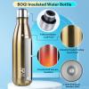 BOGI 2 Pack 25oz Insulated Water Bottle Double Wall Vacuum Stainless Steel Water Bottles, Leak Proof Metal Sports Water Bottle Keeps Drink Hot & Cold -Perfect for Outdoor Sports Camping (Cham+Dblue) view 3