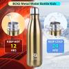 BOGI 2 Pack 25oz Insulated Water Bottle Double Wall Vacuum Stainless Steel Water Bottles, Leak Proof Metal Sports Water Bottle Keeps Drink Hot & Cold -Perfect for Outdoor Sports Camping (Cham+Dblue) view 4