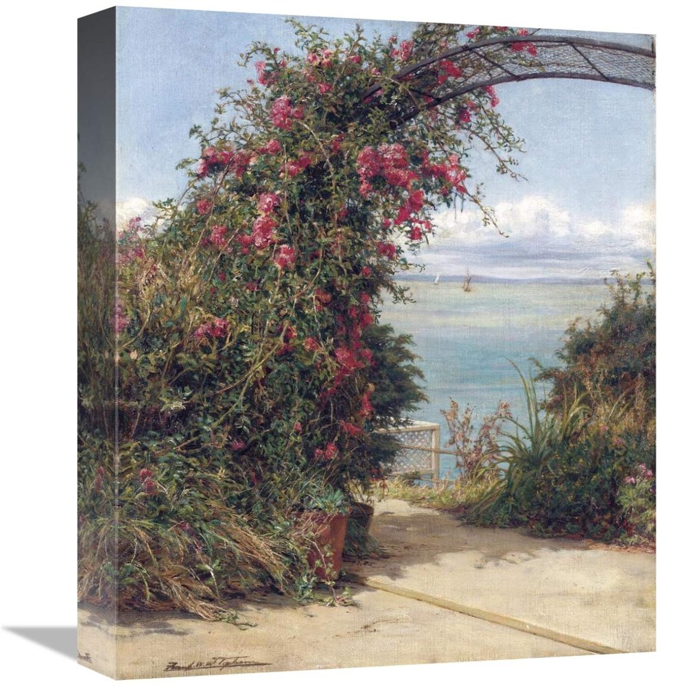 16 in. A Garden by The Sea Art Print - Frank William Warwick Topham