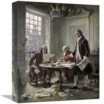 16 in. Drafting The Declaration of Independence Art Print - Jean Leon Gerome Ferris