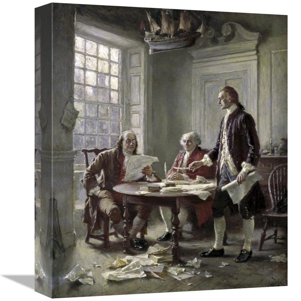 16 in. Drafting The Declaration of Independence Art Print - Jean Leon Gerome Ferris