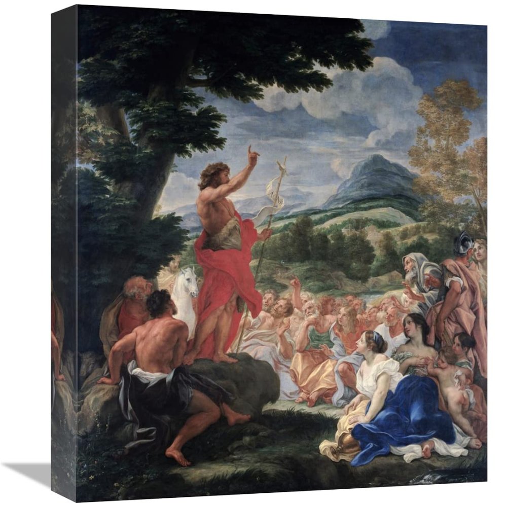 16 in. The Sermon of St. John The Baptist Art Print - Baciccio