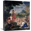 16 in. The Sermon of St. John The Baptist Art Print - Baciccio view 1