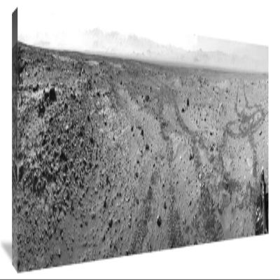 40 in. Mars Gale Crater with Tire Tracks - Panoramic Mosaic, August 15, 2014 Art Print - NASA