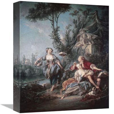 16 in. Flower Gatherers Art Print - Francois Boucher