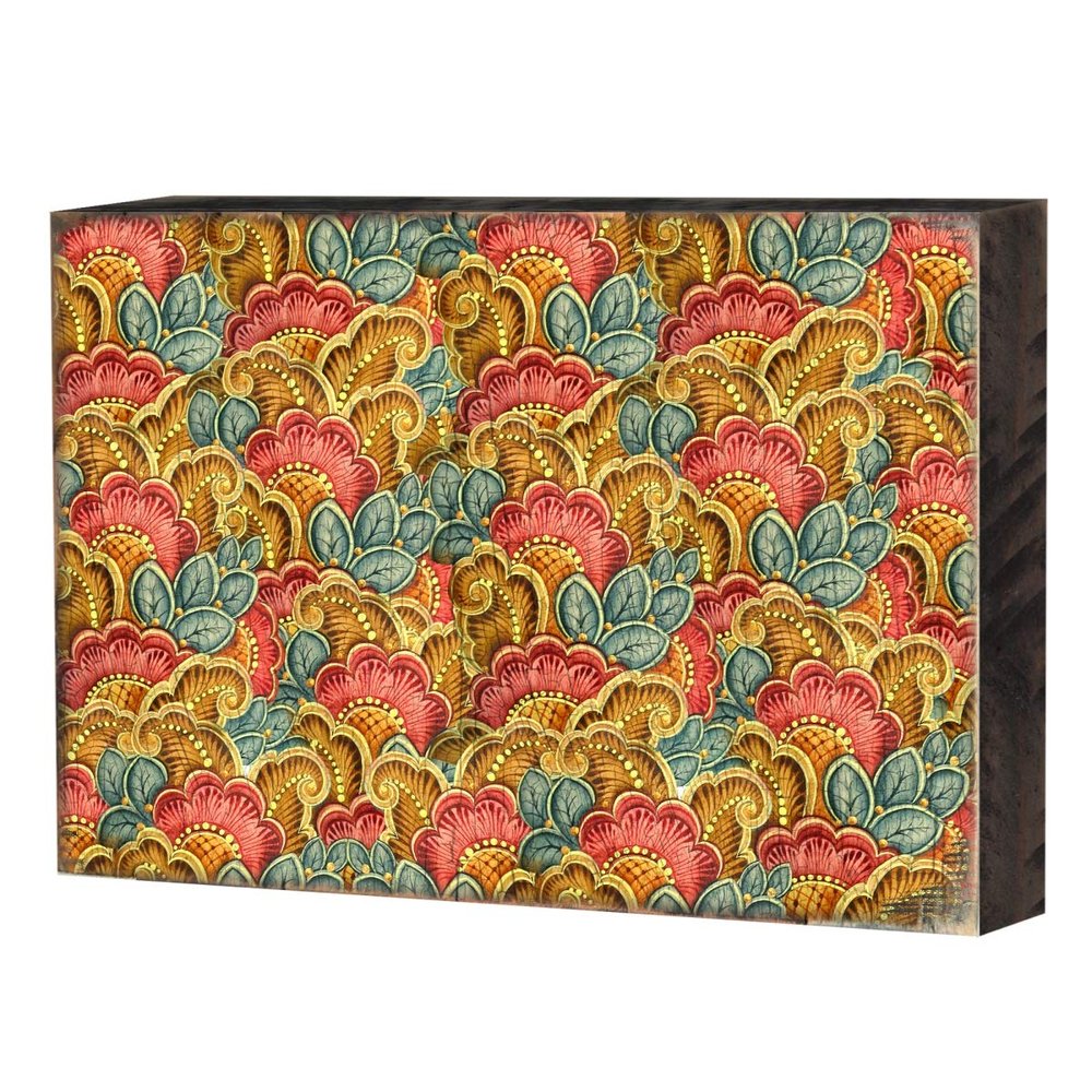 Patterned Rustic Wooden Block Design Graphic Art