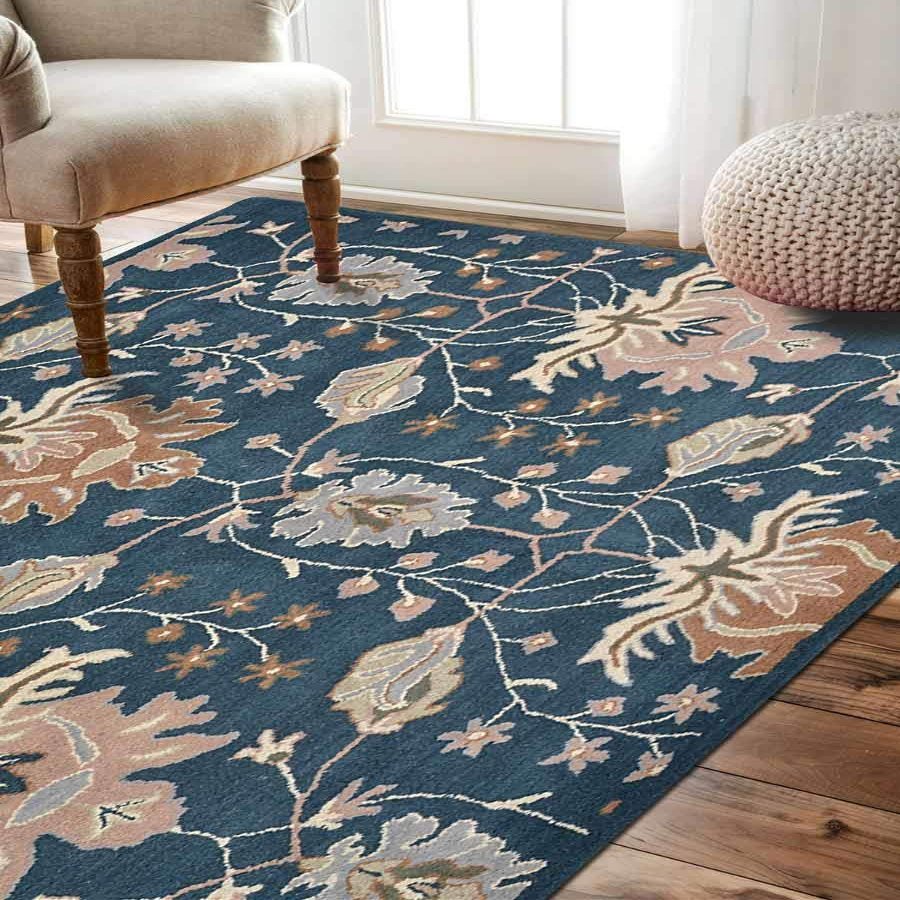 8 x 8 ft. Hand Tufted Wool Square Rug, Blue