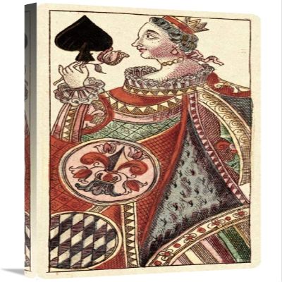18 x 36 in. Queen of Spades - Bauern Hochzeit Deck Art Print - Andreas Benedictus Gobl