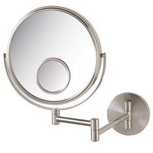 8 in, 10X-1X with 15X Spot Wall Mount Mirror, Nickel