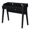 Convenience Concepts Newport Deluxe 2 Drawer Desk with Shelf, Black view 1