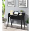 Convenience Concepts Newport Deluxe 2 Drawer Desk with Shelf, Black view 2