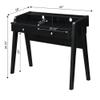 Convenience Concepts Newport Deluxe 2 Drawer Desk with Shelf, Black view 3