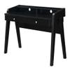 Convenience Concepts Newport Deluxe 2 Drawer Desk with Shelf, Black view 4