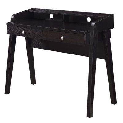 Convenience Concepts Newport Deluxe 2-Drawer Desk with Shelf, Espresso