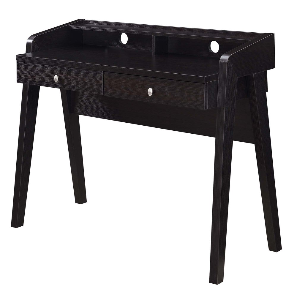 Convenience Concepts Newport Deluxe 2-Drawer Desk with Shelf, Espresso
