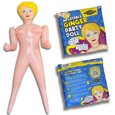 merrimix | 59" Inflatable Blow Up Doll Gag Gifts for Men Women Bachelor Bachelorette Party Favors and Decorations | Funny Surprise Gift for Adults (Ginger in Packaging)