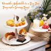Defined Deco Wooden Decorative Tray Two Tiered Tray, White Tiered Tray, Cupcake Stand, Serving Tray Stand with 3 Pcs Signs Decor for Kitchen Island Decor, Home Decor and Holloween Farmhouse Dcor view 2