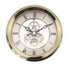 Fenteer Transparent Skeleton Clock Inserts 4 1/16 Inch (103mm) Round Quartz Clock Fit-up Movement Miniature Clock Roman Numerals DIY for Home Decoration view 2