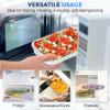 SereneLife 8-Piece Glass Baking Dish with Lids Set - (4 Heavy Duty Rectangular Glass Baking Pan with 4 BPA-Free Lids), Oven-Safe Bakeware for Lasagna, Meats, Desserts - Dishwasher Safe, White view 2