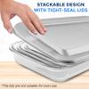 SereneLife 8-Piece Glass Baking Dish with Lids Set - (4 Heavy Duty Rectangular Glass Baking Pan with 4 BPA-Free Lids), Oven-Safe Bakeware for Lasagna, Meats, Desserts - Dishwasher Safe, White view 3