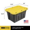 CX BLACK & YELLOW, 12-Gallon Heavy Duty Tough Storage Container & Snap-Tight Lid, (12.51H x 16.3W x 21.8D), Weather-Resistant Design and Stackable Organization Tote [4 Pack] view 2